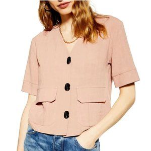 Topshop Rose Charlie Button Down Top